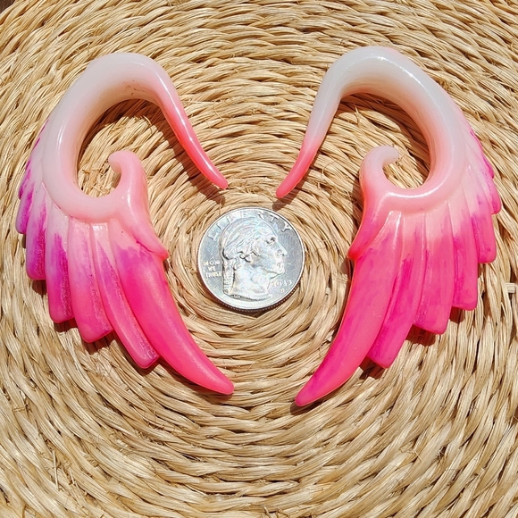 Jewelry - Dyed Oversized Angel Wing Hangers 7/16"